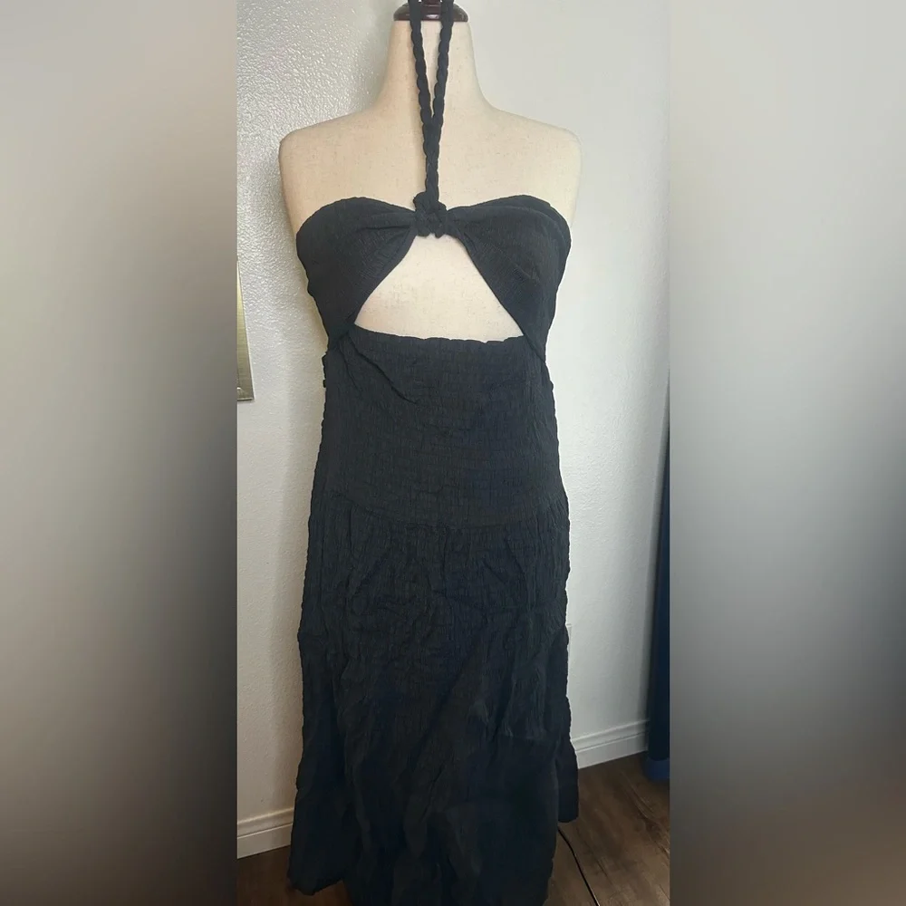 Black halter Tie top summer dress XL NWT - Picture 4 of 5
